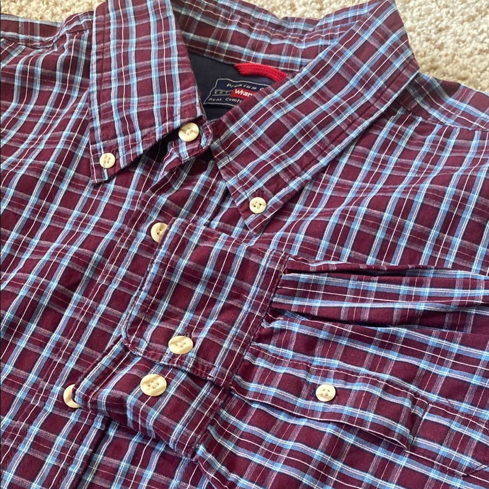 Wrangler Red & Blue Casual Long Sleeve XL Button Down Shirt. HW08363 MMTH30664